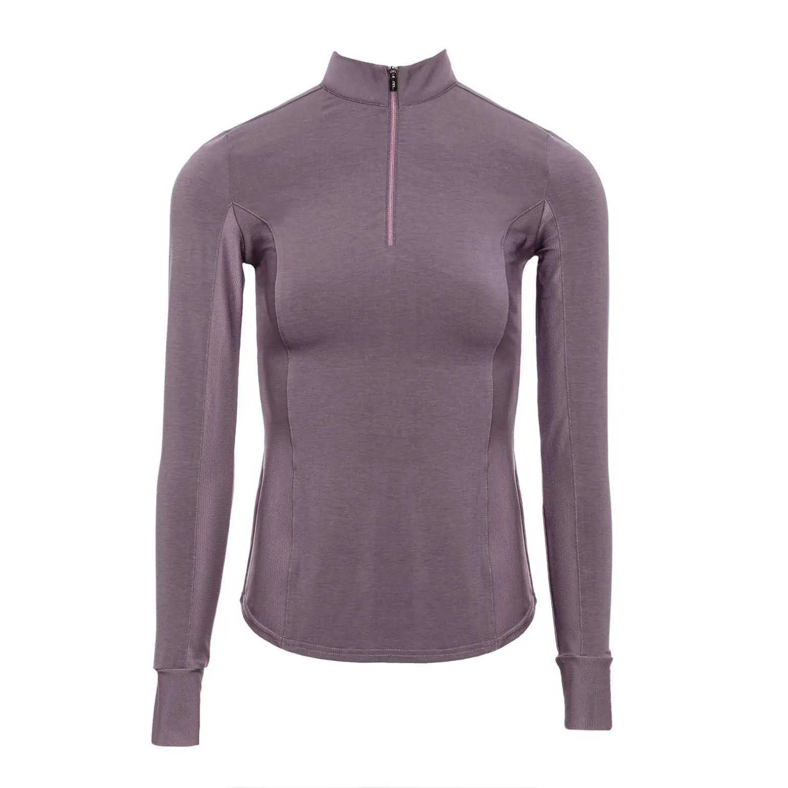 AA CleanCool Langarmshirt mit halbem Reißverschluss