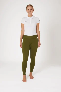 Active Damen Winter Kniebesatzreitleggings mit Handytasche