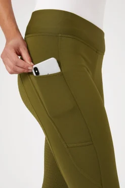 Active Damen Winter Vollbesatzreitleggings mit Handytasche