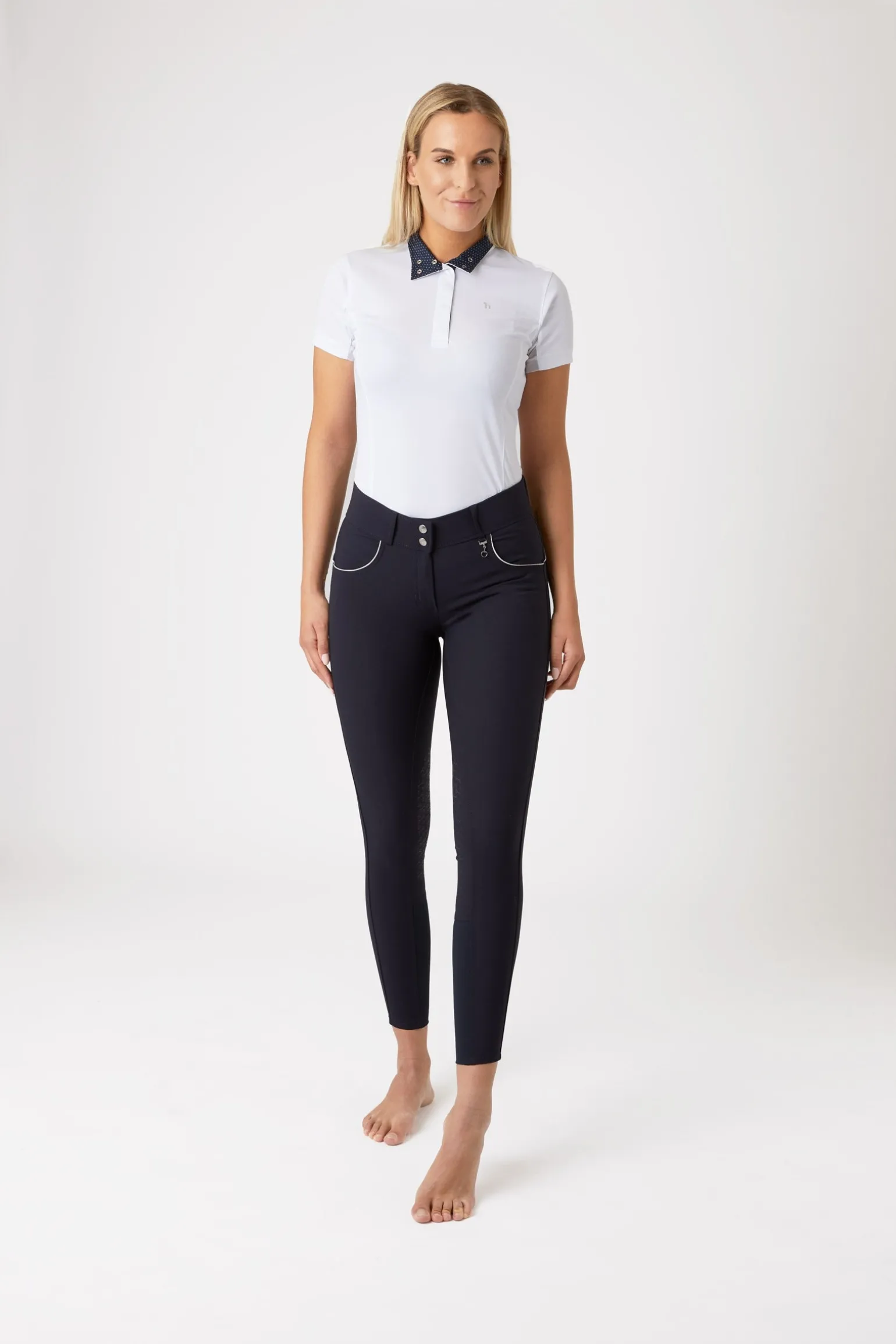 Aubrey Damenreithose mit Kniebesatz und hohem Bund