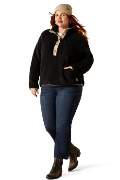 Berber Snap Damenpullover mit halber Knopfleiste