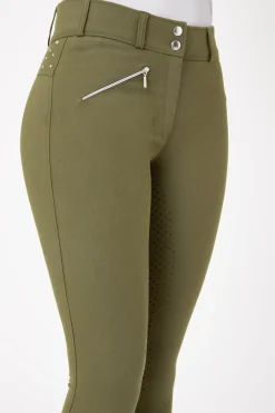 Damen Vollbesatzreithose mit hohem Bund und Kristallen