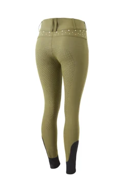 Damen Vollbesatzreithose mit hohem Bund und Kristallen