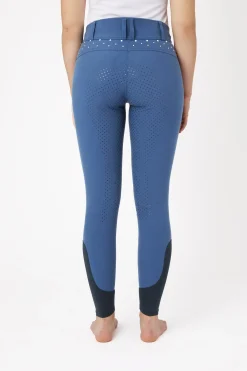 Damen Vollbesatzreithose mit hohem Bund und Kristallen