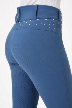 Damen Vollbesatzreithose mit hohem Bund und Kristallen