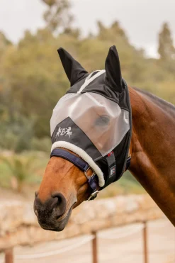 Delux Fliegenmaske mit Kunstfell