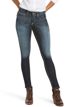 Ella R.E.A.L Damen Stretch Skinny Jeans mit mittelhohem Bund