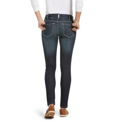 Ella R.E.A.L. Outseam Damen Skinny Jeans mit mittlerer Bundhöhe