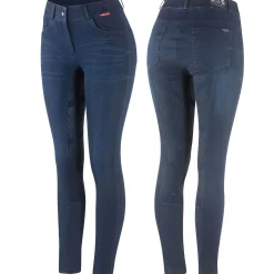 Elle Damen Reithose mit Vollbesatz in Jeansoptik mit Silikon Grip