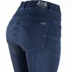 Elle Damen Reithose mit Vollbesatz in Jeansoptik mit Silikon Grip