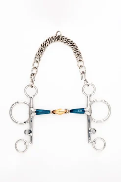 ergonomisches Pelhamgebiss, doppelt gebrochen mit Lock Up, lang, 14 mm