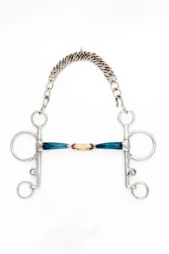 ergonomisches Pelhamgebiss, doppelt gebrochen, lang, 14 mm