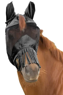 Fliegenmaske mit Ohren und Nasenfransen