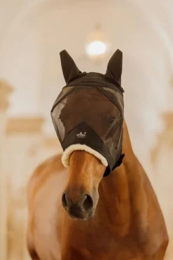 hautfreundliche Fliegemaske mit Ohren