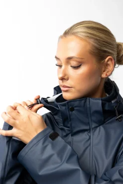 Hazel Langer Damen-Regenmantel mit Schlitzen