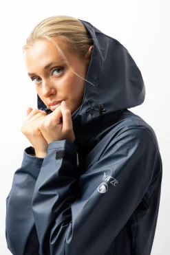 Hazel Langer Damen-Regenmantel mit Schlitzen