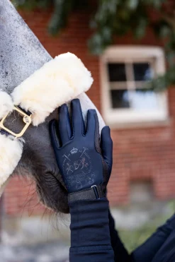 Laia Damen Reithandschuhe mit Logo Print