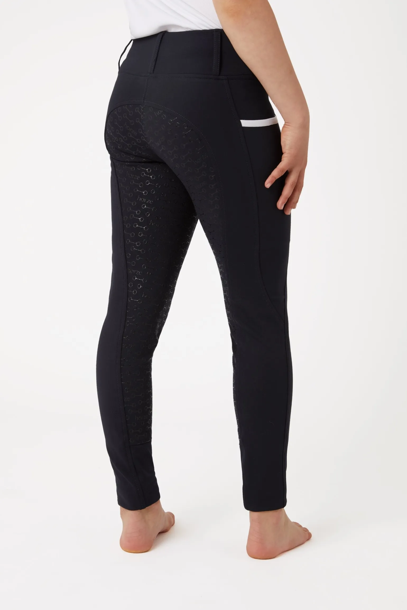 Lucinda Kinder Reitleggings mit Silikonvollbesatz und hohem Bund