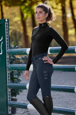 Maja Damen Glam Curved High Waist Reithose mit Vollbesatz