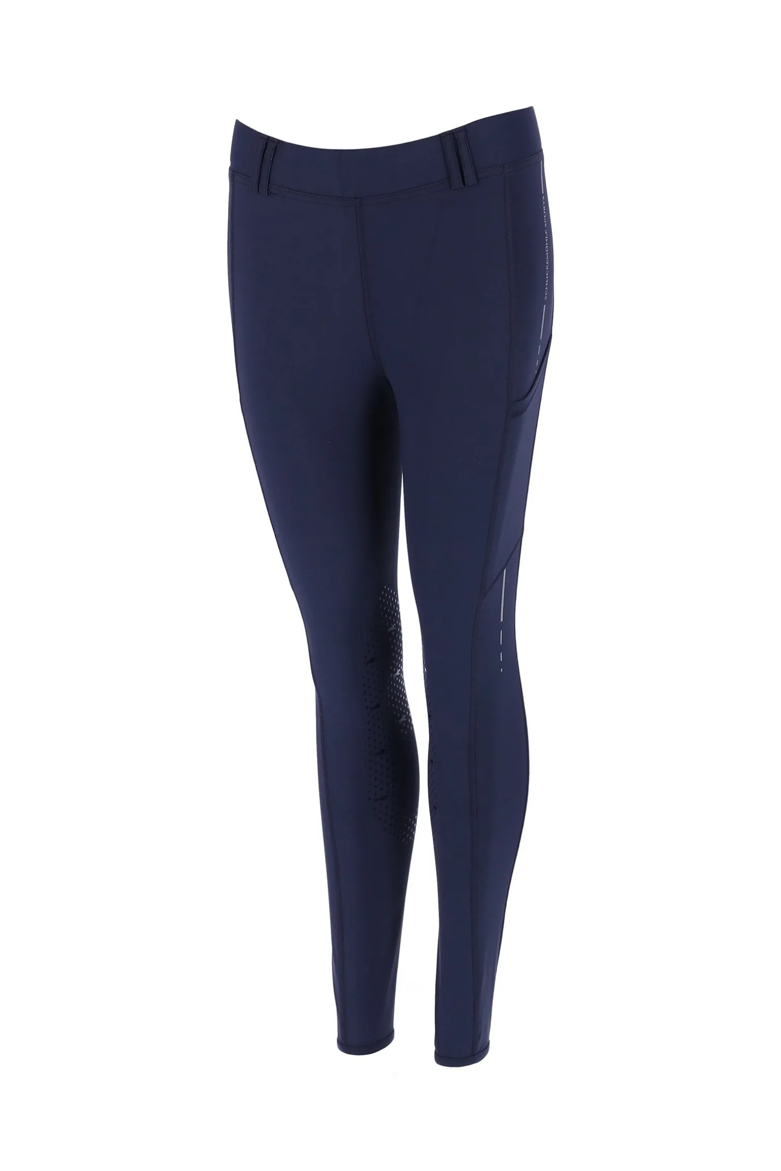 New Pocket Damen-Reitleggings Kniebesatz