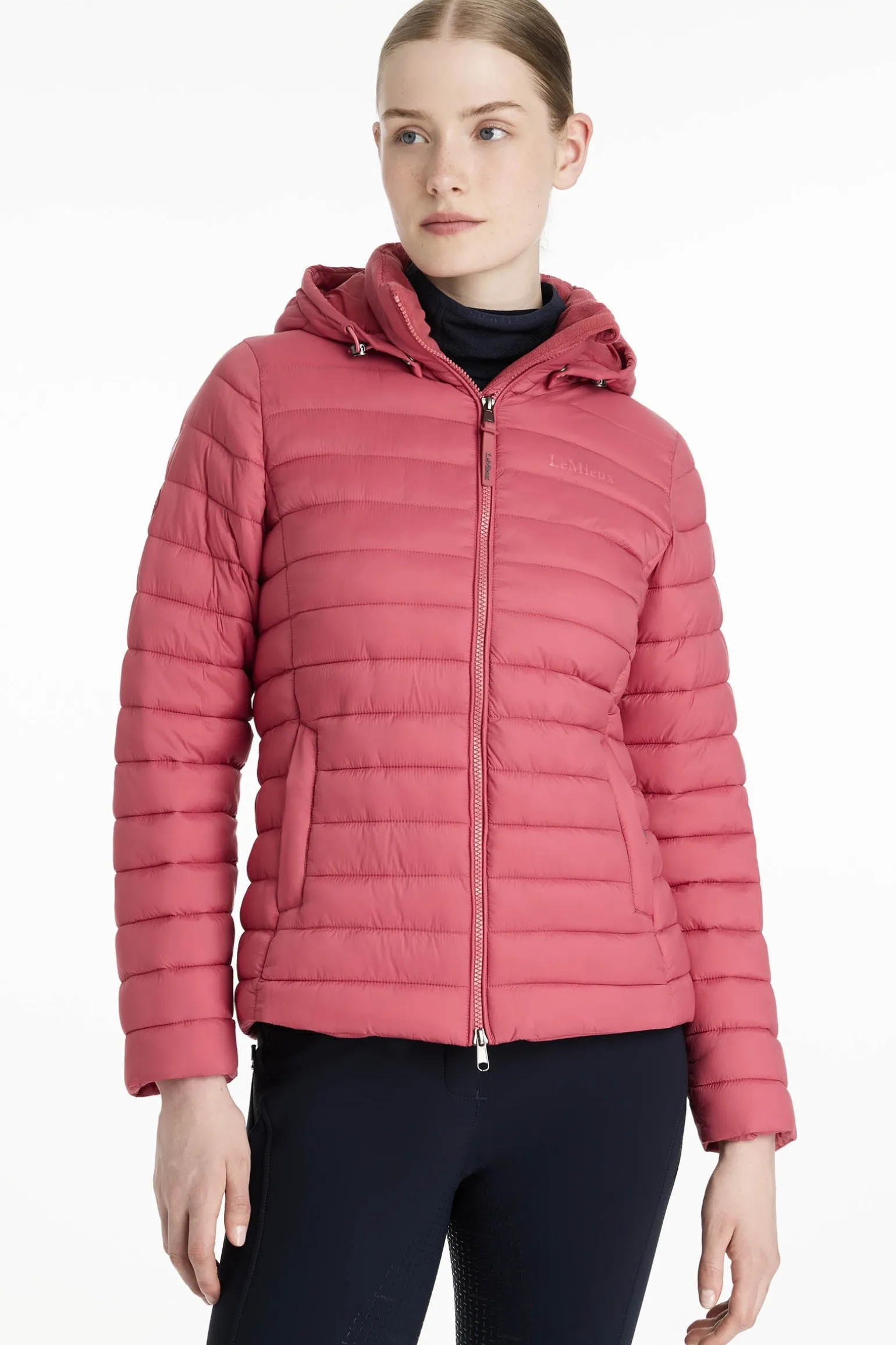 Rose Damen-Steppjacke mit Kapuze