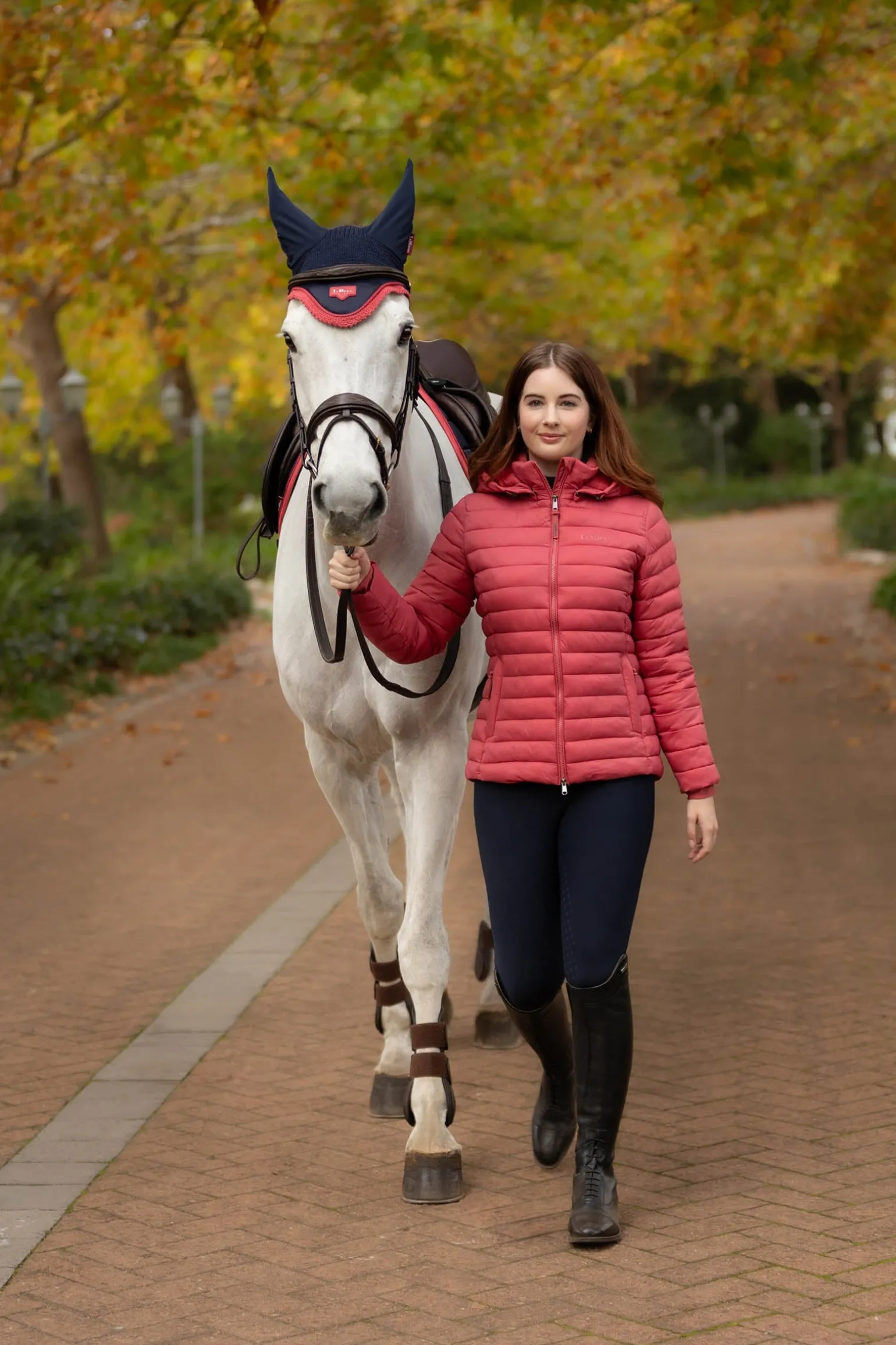 Rose Damen-Steppjacke mit Kapuze