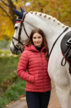Rose Damen-Steppjacke mit Kapuze