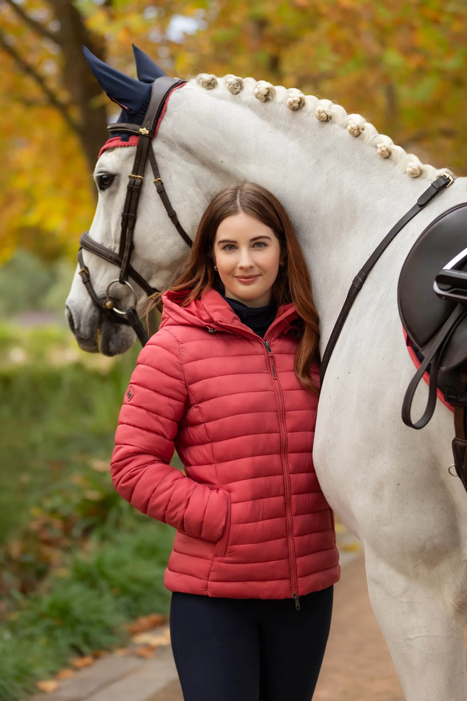 Rose Damen-Steppjacke mit Kapuze