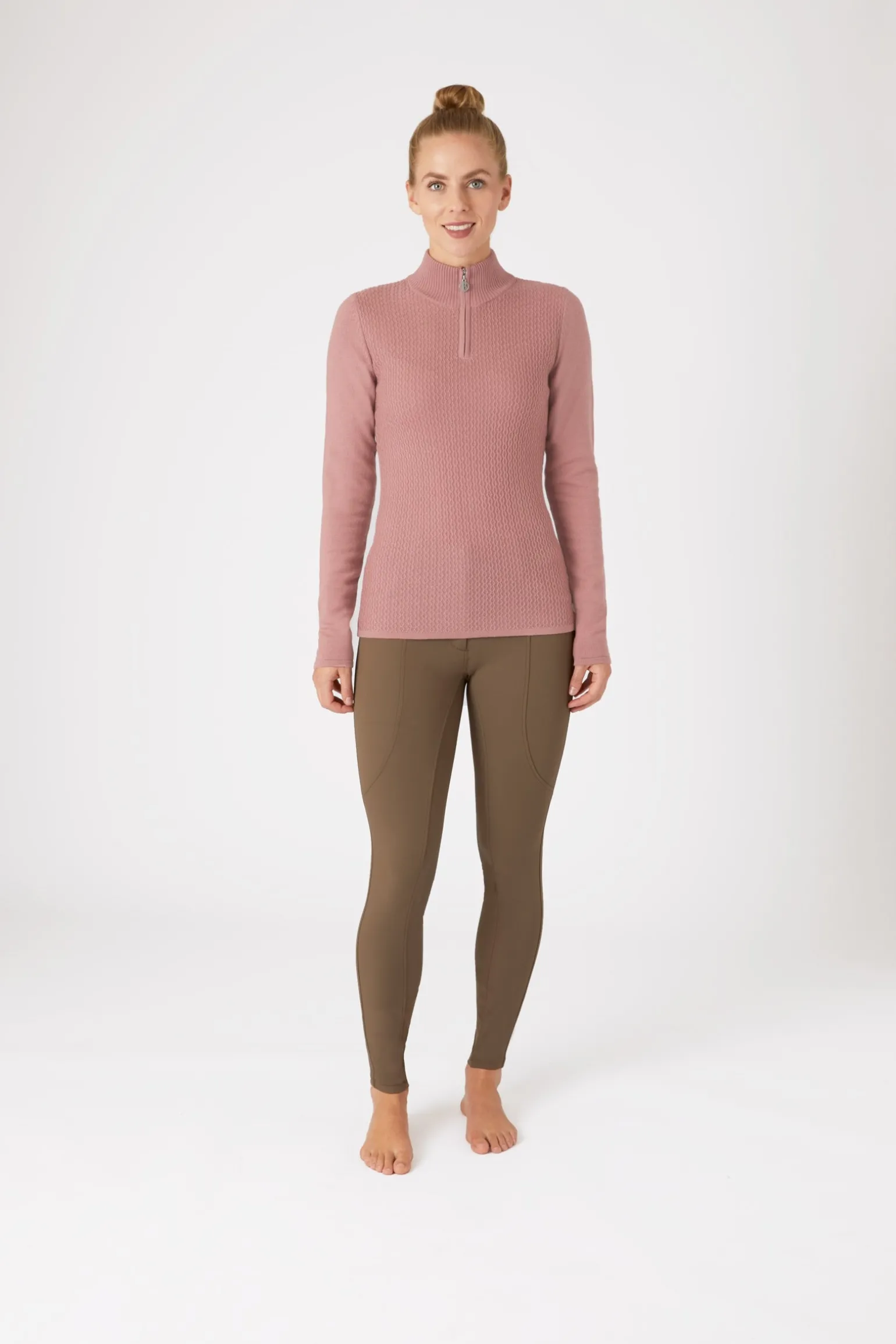 Ruth Damen Strickpullover mit Reißverschluss