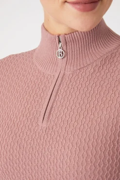 Ruth Damen Strickpullover mit Reißverschluss