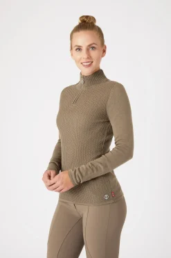 Ruth Damen Strickpullover mit Reißverschluss