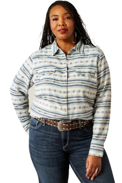 Seaside Serape Damen Shirt mit Druckknöpfen