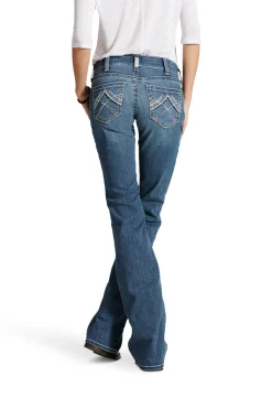Whipstitch R.E.A.L. Damen Bootcut Stretch Jeans mit mittelhohem Bund